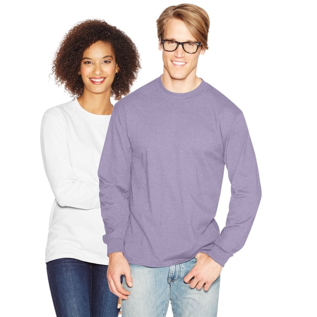 Hanes Beefy-T T-Shirt à Manches Longues pour Hommes, 3TG, Lavande