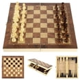 thumbnail image 4 of Wooden Chess Set with Magnetic Chess Set, Portable Travel Chess for Family Board Games, Hand Carved Wood, 4 of 6