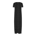 thumbnail image 3 of fatyb Robes Maxi à Manches Courtes pour Femmes Col Ras du Cou Décontractées Longues Robes Imprimées Robes T-Shirt d'Été, 3 of 5