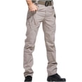 thumbnail image 3 of cllios Pantalon Cargo pour Homme Grande Taille Pantalon Cargo de Travail Militaire Extensible Imperméable Pantalon de Randonnée Multi-Poches Léger Pantalon de Travail Extérieur Kaki 4TG, 3 of 7
