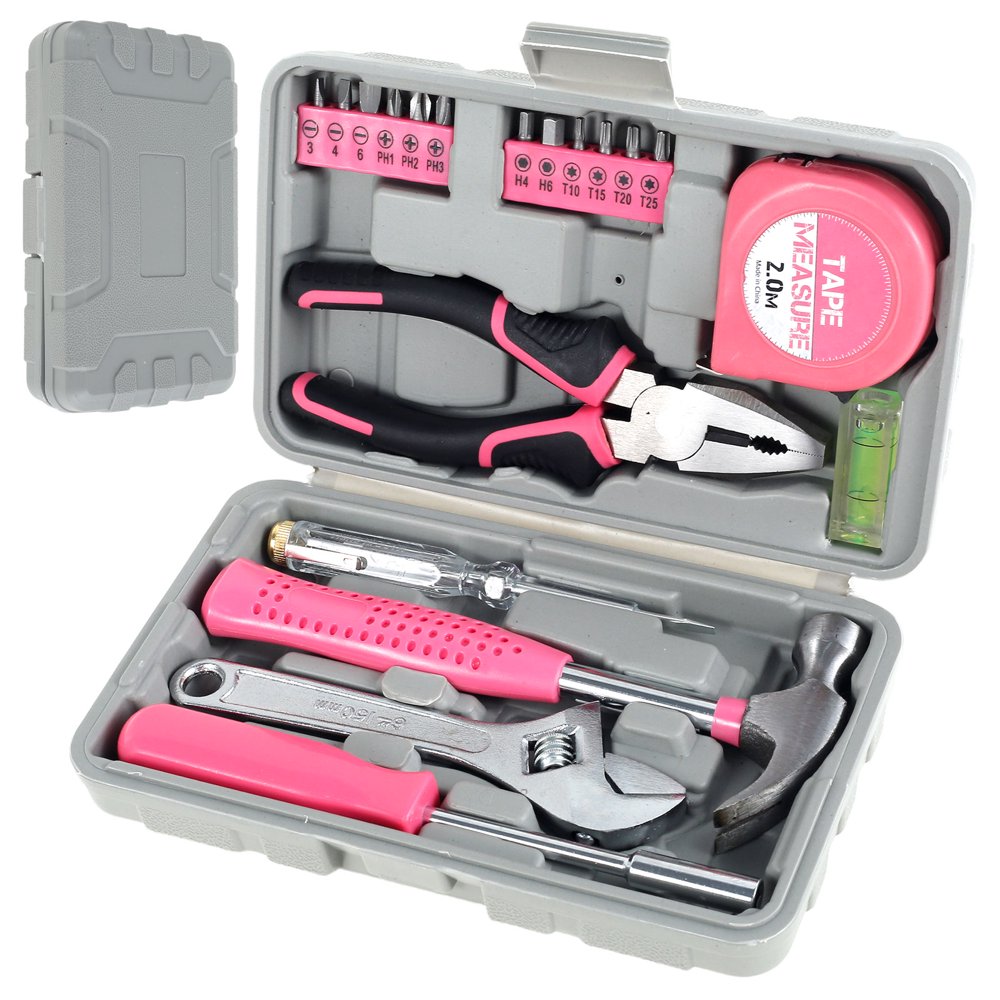 SUTENGDA 18/19/20Pcs Household Tool Set Portable Household Basic Hand Tool Set Multi-functional Home Tool Kit with Pliers Hammers Wrench and Screwdrivers for DIY Building Home Maintenance
