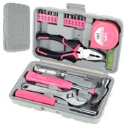 HLONK 18/19/20Pcs Household Tool Set Portable Household Basic Hand Tool Set Multi-functional Home Tool Kit with Pliers Hammers Wrench and Screwdrivers for DIY Building Home Maintenance