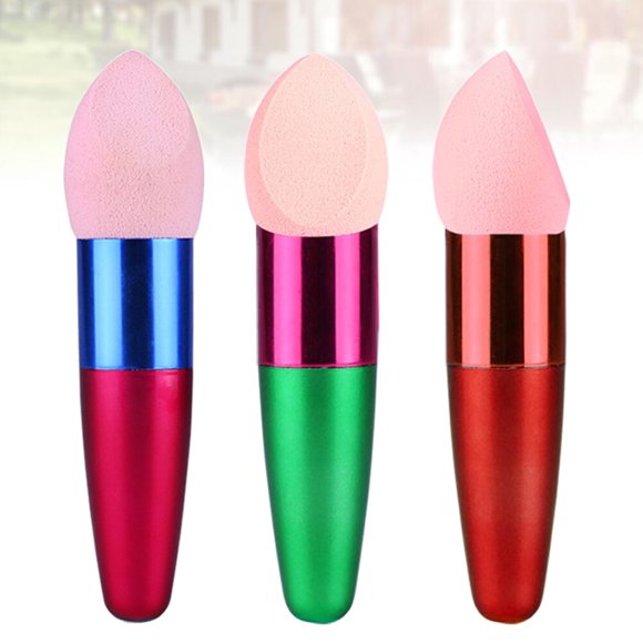 WRITWAA 3pcs Powder Puff for Face Powder with Egg Shape for Makeup Application Rosy
