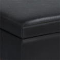 thumbnail image 4 of Simpli Home Owen 36 Pouces Petit Pouf de Rangement en Similicuir Noir Minuit, 4 of 9