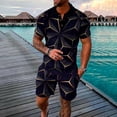 thumbnail image 2 of Birdeem Ensembles de Survêtements pour Hommes 2 Pcs Ensembles d'Été Chemise de Mode Manches Courtes et Shorts Ensemble Col Rabattu, 2 of 6