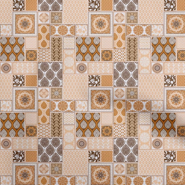 oneOone Viscose Chiffon Brown Fabric Patchwork Craft Projects Decor Fabric Printed By The Yard 42 Inch Wide-4C