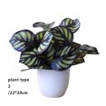 thumbnail image 3 of serony Artificial Potted Plant Leaf Simulation Leaves Home Office Desktop Greenery Decoration, Plant Type 2, 3 of 7