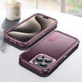 thumbnail image 2 of Supershield iPhone 15 Étui Protecteur avec Béquille, Triple 3 Couches Antichoc Robuste Étui Rigide Protecteur iPhone 15 - Violet, 2 of 3