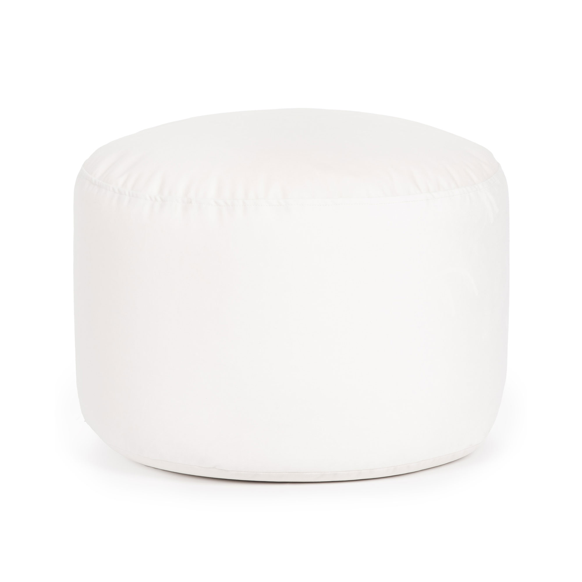 Pouf Belgique Blanc cassé Velours – Coussin de sol, pouf en polystyrène doux, accessoire durable et léger pour salon ou bureau