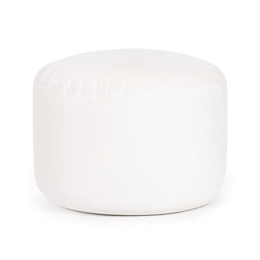 Pouf Belgique Blanc cassé Velours – Coussin de sol, pouf en polystyrène doux, accessoire durable et léger pour salon ou bureau