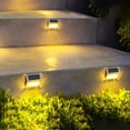 thumbnail image 4 of LSLJS Outdoor Wall Lights Stair Step Lights Stainless Steel Solar Lights Garden Wall Lights Warm White Lights Automatic Open and Close Decorative Lights 2pcs, Solar Wall Light, 4 of 9