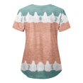 thumbnail image 3 of DPTALR Women's Short Sleeve V-Neck Tops Working Uniform Printing Pocket Blouse Tops, 3 of 4
