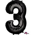 thumbnail image 1 of Anagram 66588 Ballons en Aluminium Super Forme Noirs Numéro 3 de 34 Po, 1 of 3