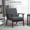 thumbnail image 4 of HOMCOM Modern Accent Chair with Cushioned Seat and Rubberwood Arms, 4 of 10