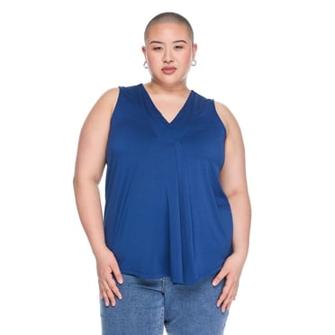 Lane Bryant Women's Plus Sleeveless Pleated Top