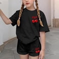 thumbnail image 4 of Robe d'Été avec Manches Ensemble de Loisirs d'Été pour Enfants Col Rond Manches Courtes Haut et Shorts Ensemble Deux Pièces Mignon Ensemble d'Été, 4 of 6