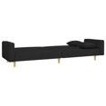 thumbnail image 3 of vidaXL 2-Seater Sofa Bed with Footstool Black Fabric, 3 of 5