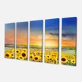 thumbnail image 2 of Sunset over Golden Sunflower Field - Floral Canvas Art Print, 2 of 3