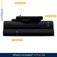 thumbnail image 2 of 600 TC Egyptian Cotton RV King Bed Sheet Set Include's - 15" inch Deep Fitted Sheet | 1 Flat Sheet | 2 Pillowcases | Black Solid, 2 of 7