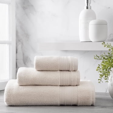 Serviette de bain unie 100 % coton Hometrends, 1 pièce, 550 g/m², ultra-absorbante et douce, couleur crème