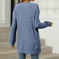 thumbnail image 4 of yoeyez Tunique en Tricot pour Femmes, Chandails à Manches Torsadées Patchwork, Col Ras du Cou Raglan, Chemises à Manches Longues, Hauts Mode Automne 2024, Bleu, TG, 4 of 6