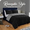 thumbnail image 2 of Canadian Linen Couette en Alternative au Duvet Ultra Douce, Réversible, Grand Lit, Gris et Noir, 2 of 8
