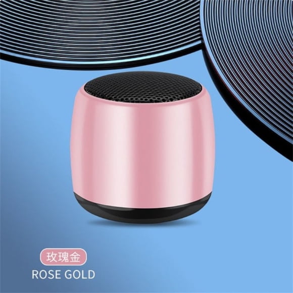Portable Speaker Wireless Surround Sound Mini Speaker Rich Bass Metal Material Stereo Speaker For Outdoors Travel Pool Beach rose gold