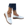 thumbnail image 3 of Innerwin Ladies Loafers Slip On Flats Closed Toe Lightweight Moccasins Driving Work White 6, 3 of 6