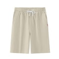 thumbnail image 1 of Plebaso Mens Casual Shorts Elastic Waist Summer Shorts Drawstring Solid Color Lounge Shorts with Pockets, 1 of 6