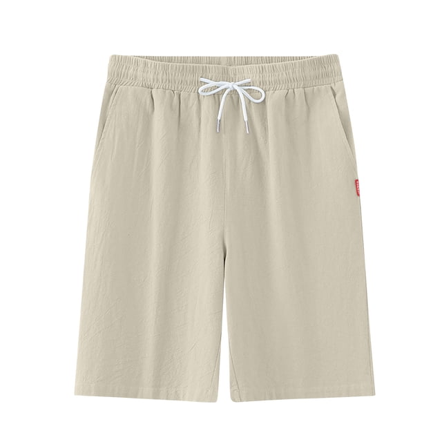 Plebaso Mens Casual Shorts Elastic Waist Summer Shorts Drawstring Solid Color Lounge Shorts with Pockets