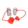 thumbnail image 2 of Quick Connect Couplers, Hydraulic Quick Coupling Carbon Steel 2PCS Safe and Stable  for Skip Steer Loader, 2 of 7