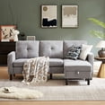thumbnail image 1 of Soscana Living Room Sectional Sofa Couch with Reversible Ottoman 3 Seater L-shaped Couch Convertible Modular Sofa for Home Small Space Apartment Office Studio,Storage Design,Tool Free Assemble, 1 of 12