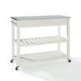 thumbnail image 3 of Crosley Chariot de Bar de Cuisine à Roulettes pour la Maison avec Dessus en Acier Inoxydable et Tiroirs, Blanc, 3 of 5