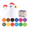 thumbnail image 3 of Multicolor Easter Egg Matching Game 12 Piece Set With Chicken Storage Box Shape Sorter Toy Early Learning Educational Toy For Toddlers Fine Motor Skills Toy Pull String Toy 6.9X5.9X5.3 Inc, 3 of 9