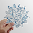 thumbnail image 1 of Blue Physical Electromagnetic Mechanics Chart Sun Vinyl Sticker Luggage Graffiti Flower Decal, 1 of 3