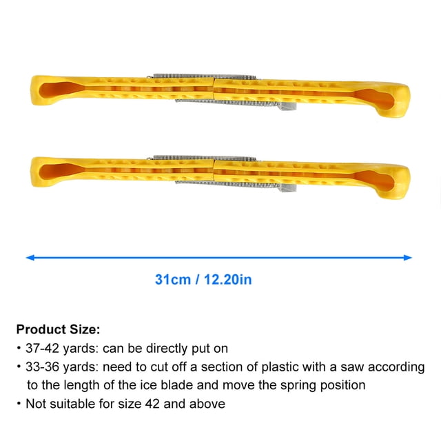 Ice Skate Guards, 1 Pair Plastic Ice Skating Guards Figure Skate Guards Hockey Skate Guards Skate Blade Covers With Adjustable Spring for Figure Hockey Skates
