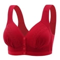thumbnail image 1 of ManxiVoo Front Closure Wireless Bra for Women Full Coverage Comfortable Support Minimizer Bralette Non Padded Everyday Wear XXXL Size Red, 1 of 5
