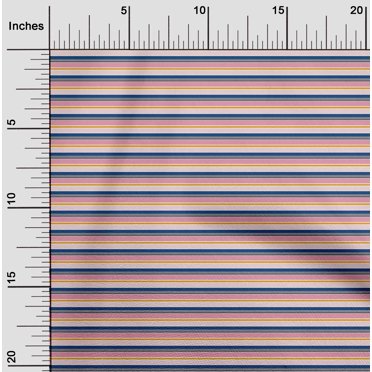 oneOone Polyester Lycra Fabric Multicolor Stripe Print Fabric By Yard 56 Inch Wide