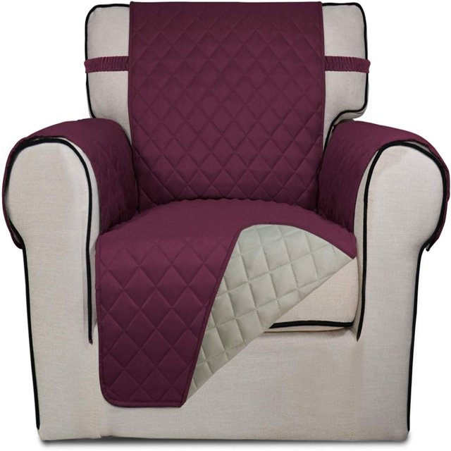 Housse de Sofa Matelassée Réversible 2024, Résistante à l'Eau, Protège-Meubles, Housse de Canapé Lavable avec Mousse Antidérapante et Sangles Élastiques pour Enfants, Chiens, Animaux de Compagnie (Petit Rose/beige)