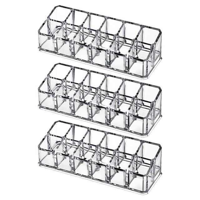 3pcs Porte-Gloss Multifonctionnels Transparent Rouge à Lèvres d'Affichage Conteneurs