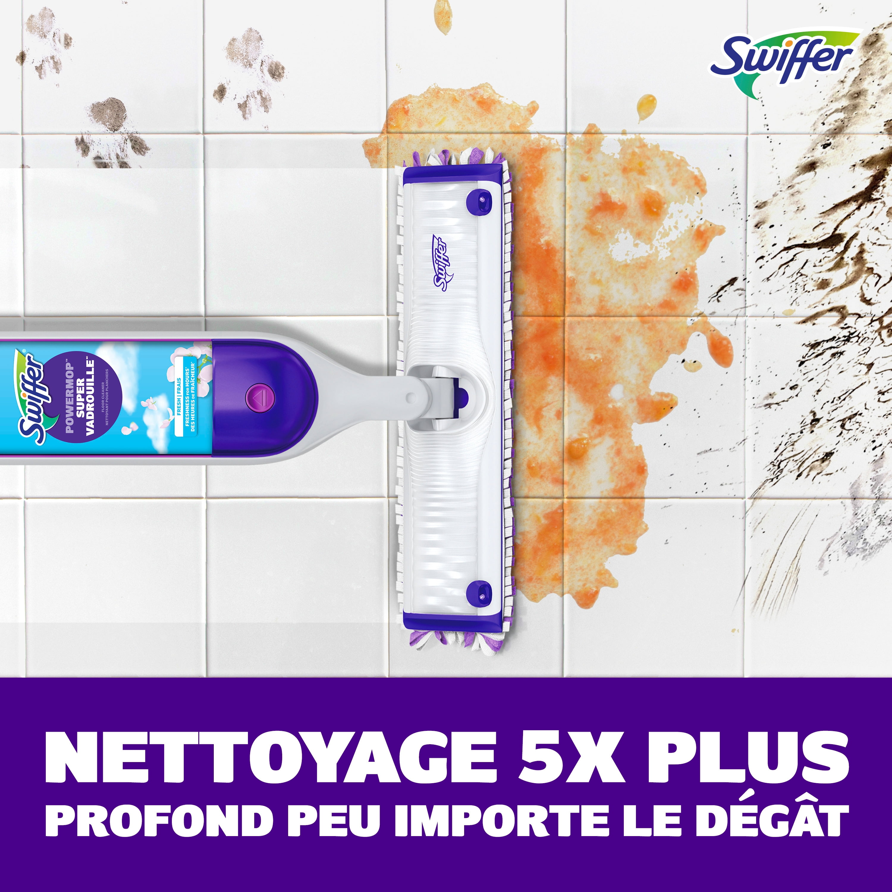 Swiffer PowerMop Multi-Surface Mop Kit for Floor Cleaning, Fresh Scent, Mopping Kit Includes PowerMop, 2 Mopping Pad Refills, 1 Floor Cleaning Solution with Fresh Scent and 2 batteries