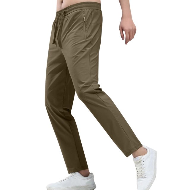 EOYWHK Pantalon Homme Séchage Rapide Extensible Taille Élastique Pantalon de Costume Protection Solaire Respirant Jambe Droite Randonnée Course Pêche Liquidation