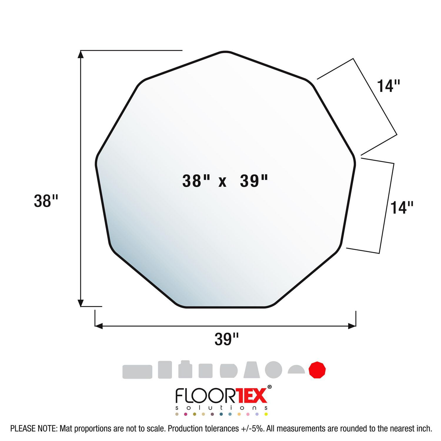 9Mat® Polycarbonate 9-Sided Blue Gaming Chair Mat for Carpets up to 1/2" - 38" x 39"