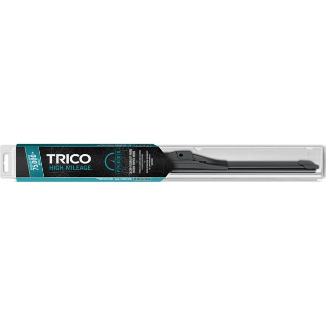 Trico . Windshield Wiper Blade 56-240 TRICO High Mileage; 24 Inch Length; Single Blade; With Spoiler; Black; Beam Type; Steel Frame; Natural Rubber Blade