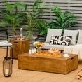 thumbnail image 1 of Gymax Ensemble de Table de Foyer au Propane 48 Pieds' X 27 Pieds' 50 000 BTU avec Table d'Appoint, Rangement pour Réservoir et Housse, 1 of 5