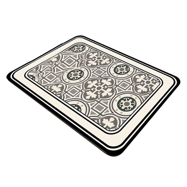 WHEANG Raidley Dish Mat Retro Quick Drying Water Draining Mat For Kitchen Bar Countertops Coffee Dish Draining Mat(Style B 11.8*15.7 Inch)