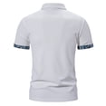 thumbnail image 4 of Birdeem Chemise Décontractée pour Hommes Patchwork Imprimé Bouton Col Rabattu Manches Courtes T-Shirt Chandail Blouse, 4 of 12