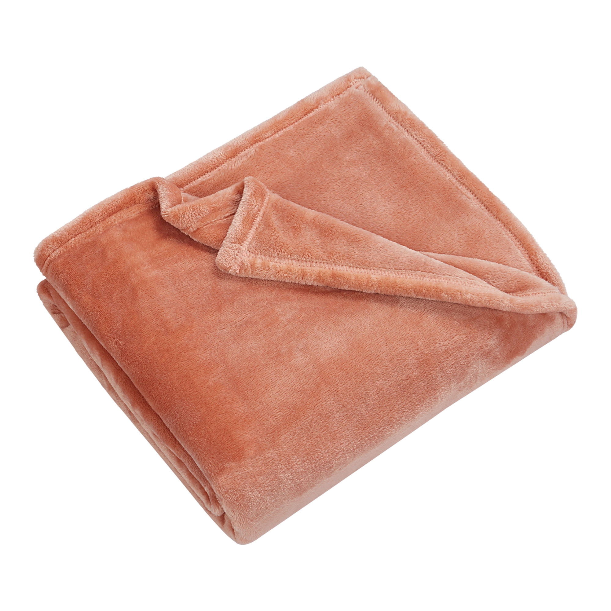 HOMETRENDS Velvet Plush Italian Clay Polyester Throw, 50” X 60”