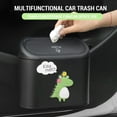 thumbnail image 1 of Creative Car Trash Can Bin with Lid Trash Bags Small Car Leakproof Garbage Can Dinosaur Pattern Dust Bin Organizer Container Dinosaur One Size, 1 of 11