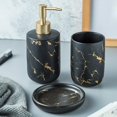 thumbnail image 2 of Abbracc Bathroom Accessories Set CERAMIC Lotion Dispenser Soap Dispenser Black 3Pcs, 2 of 8
